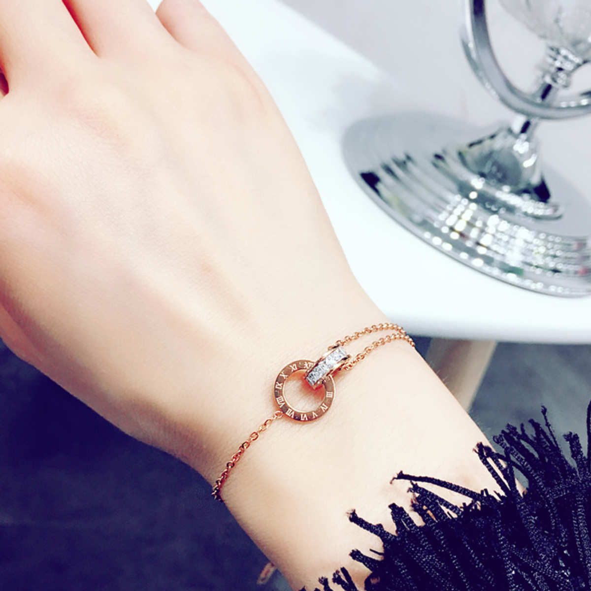 Pulsera Dorada Acero Inoxidable Moda Mujer Dama