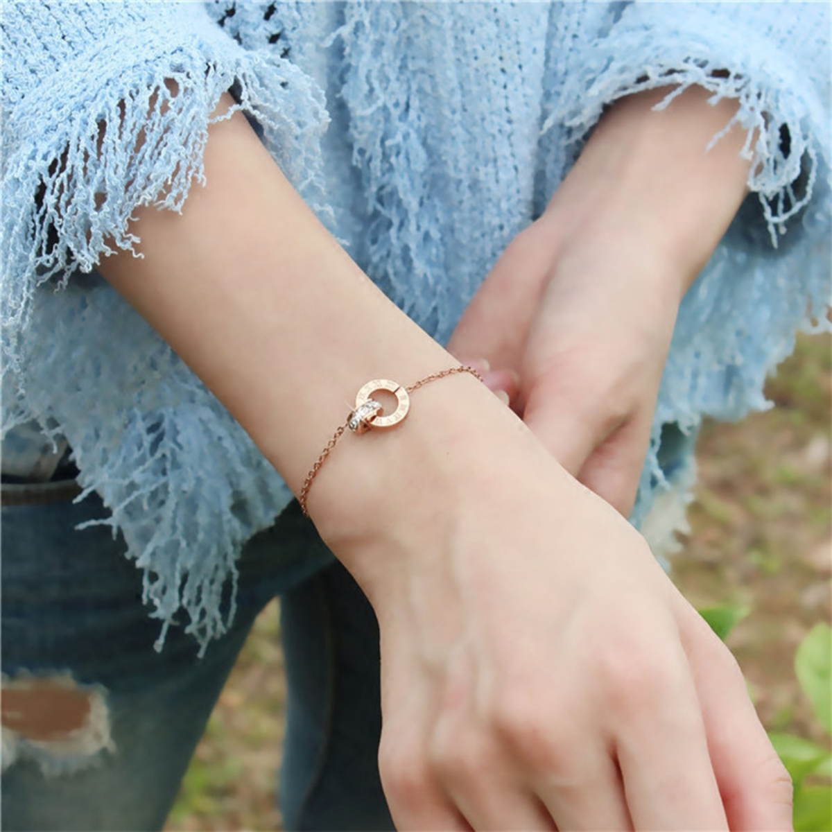 Pulsera Dorada Acero Inoxidable Moda Mujer Dama