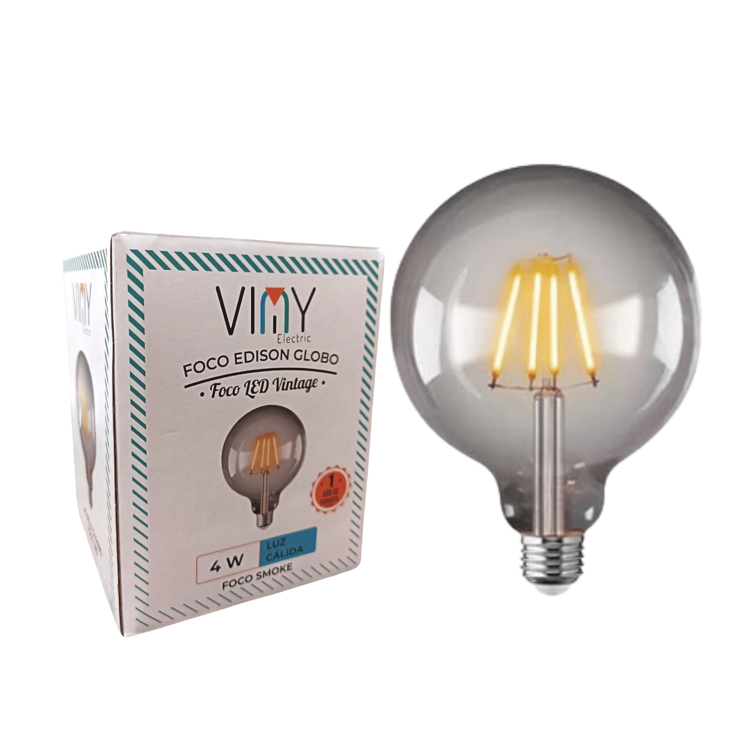 4 Focos Edison Led Globo Smoke