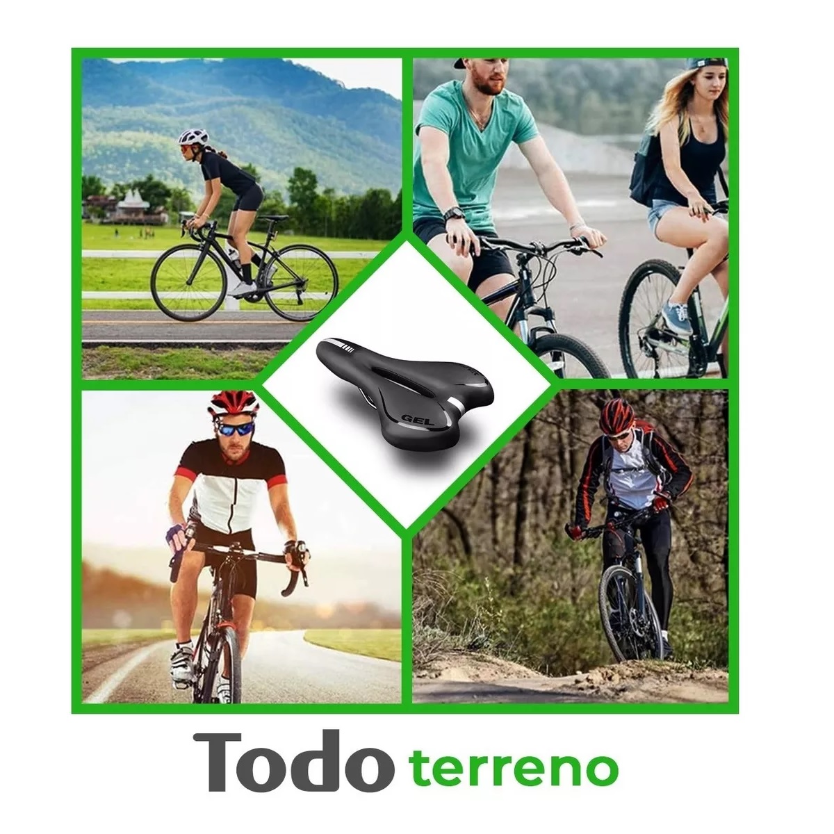 Asiento Sillin,cojín Cómodo Bicicleta Absorción De Impactos