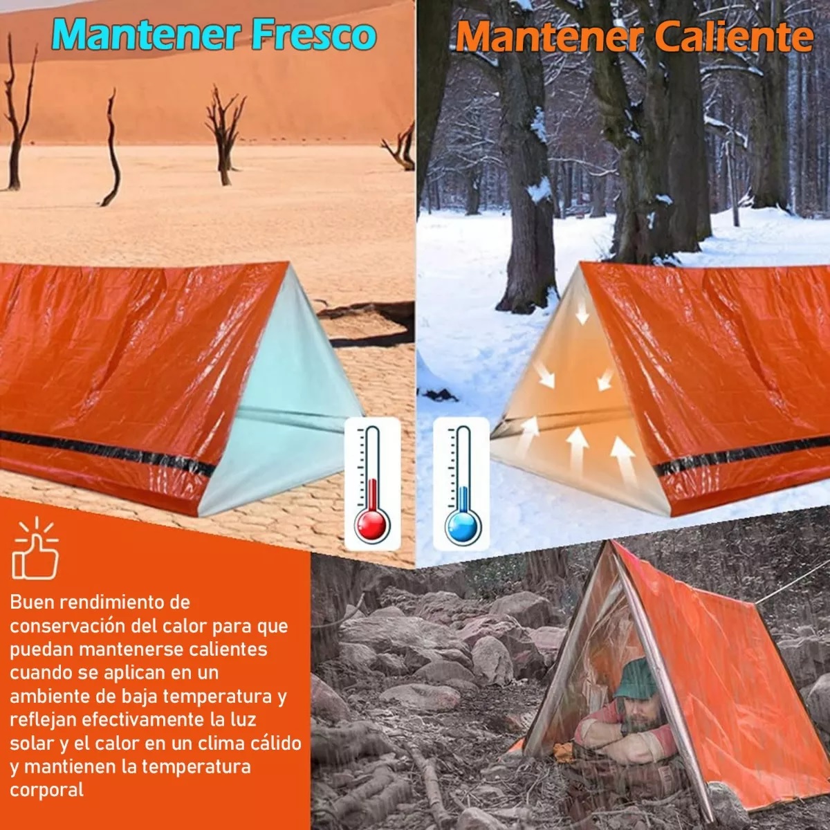 Tienda Emergencia Camping Saco Dormir Aislante Supervivencia