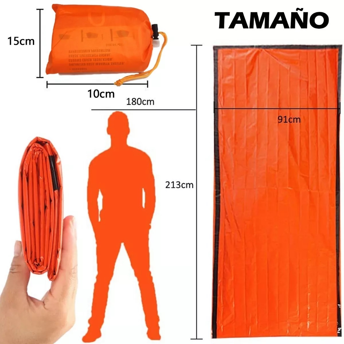 Tienda Emergencia Camping Saco Dormir Aislante Supervivencia