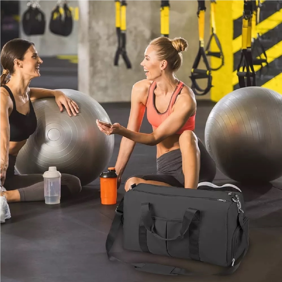 Maletas Bolsas De Viaje Deportiva Bolsa Fitness Bag Mochila Negro