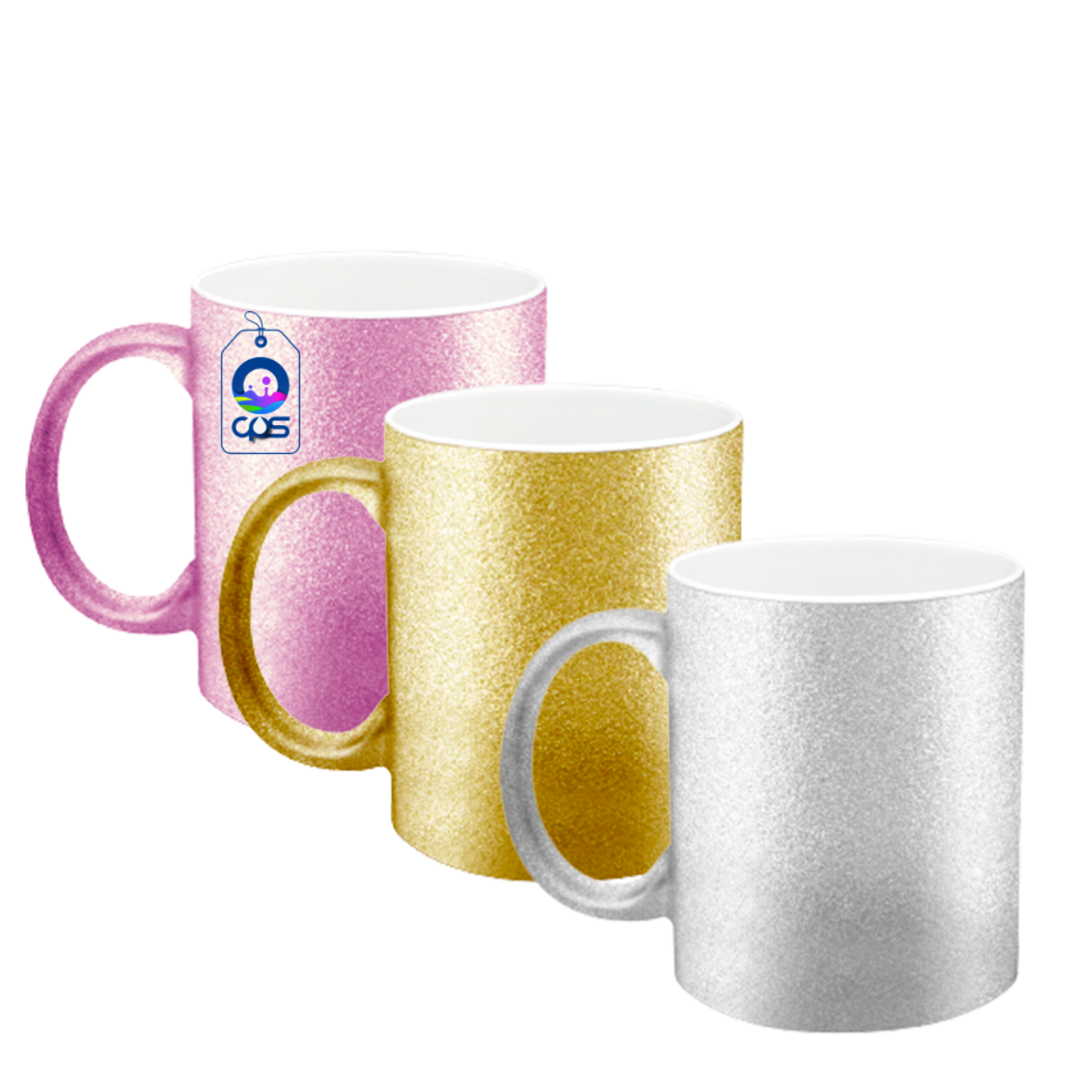 Taza diamantada para sublimar, 12 piezas.