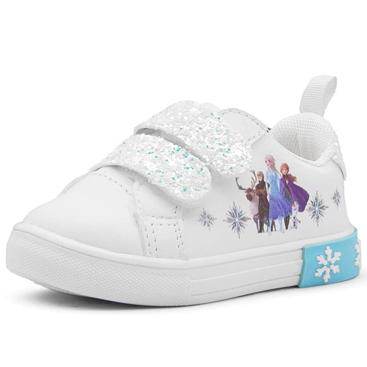 Tenis Para Niña Disney Frozen Ana Y Elsa Velcro Con Brillos