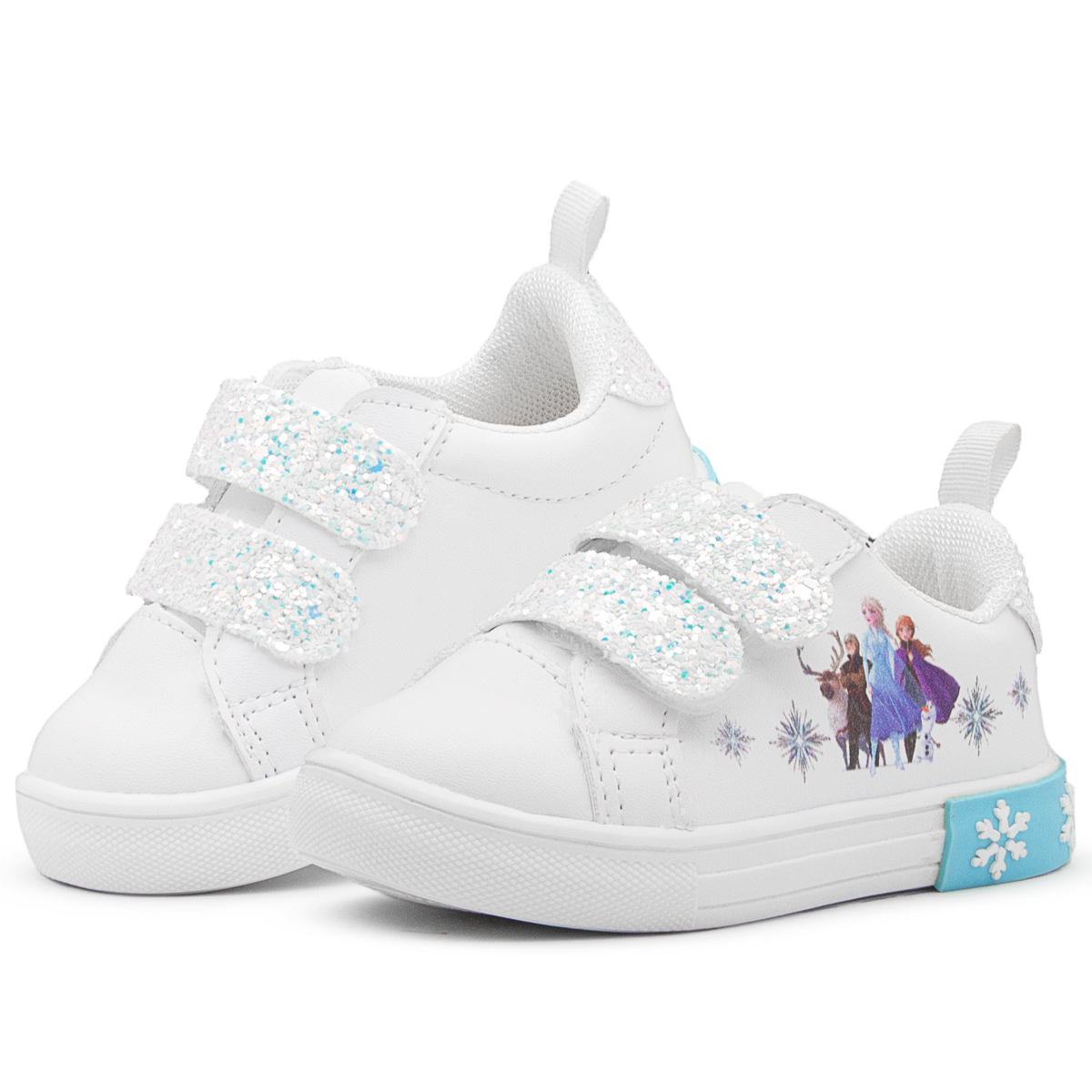 Tenis Para Niña Disney Frozen Ana Y Elsa Velcro Con Brillos