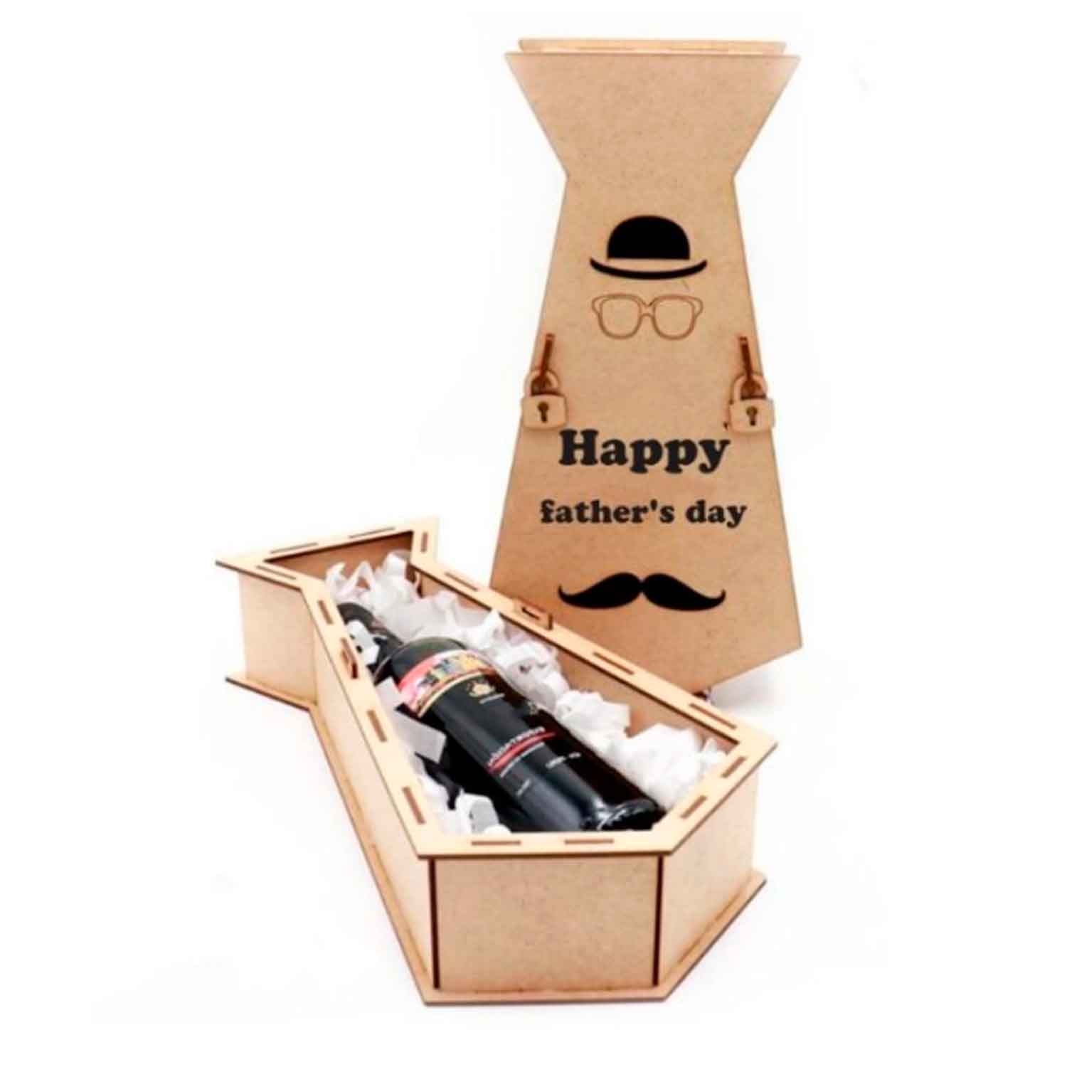 Caja de MDF en Forma de Corbata para Regalar Botellas: Sorprende con Estilo