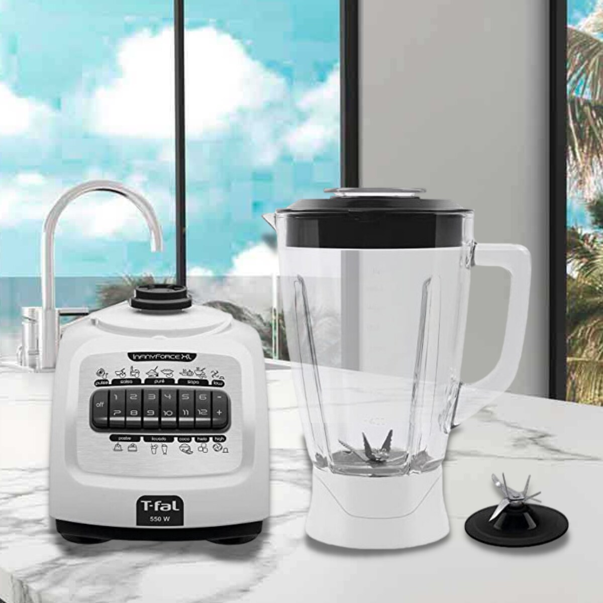 Licuadora T-fal LN8221MX Color Blanco, 12 Velocidades