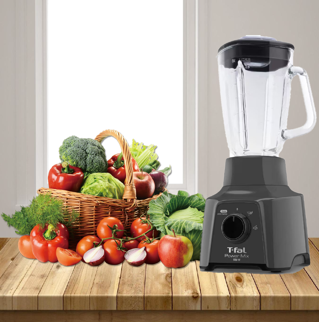 Licuadora T-fal Power Mix Ln283bmx 1.25l Gris Vaso De Vidrio   