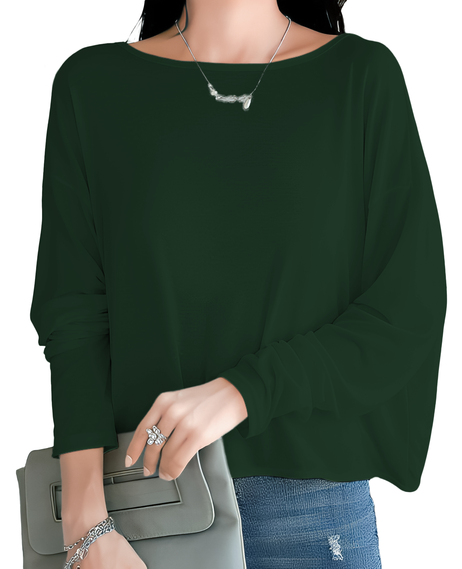 Blusa cuadrada de moda juvenil dama mujer xally 2317 manga larga escote en cruce