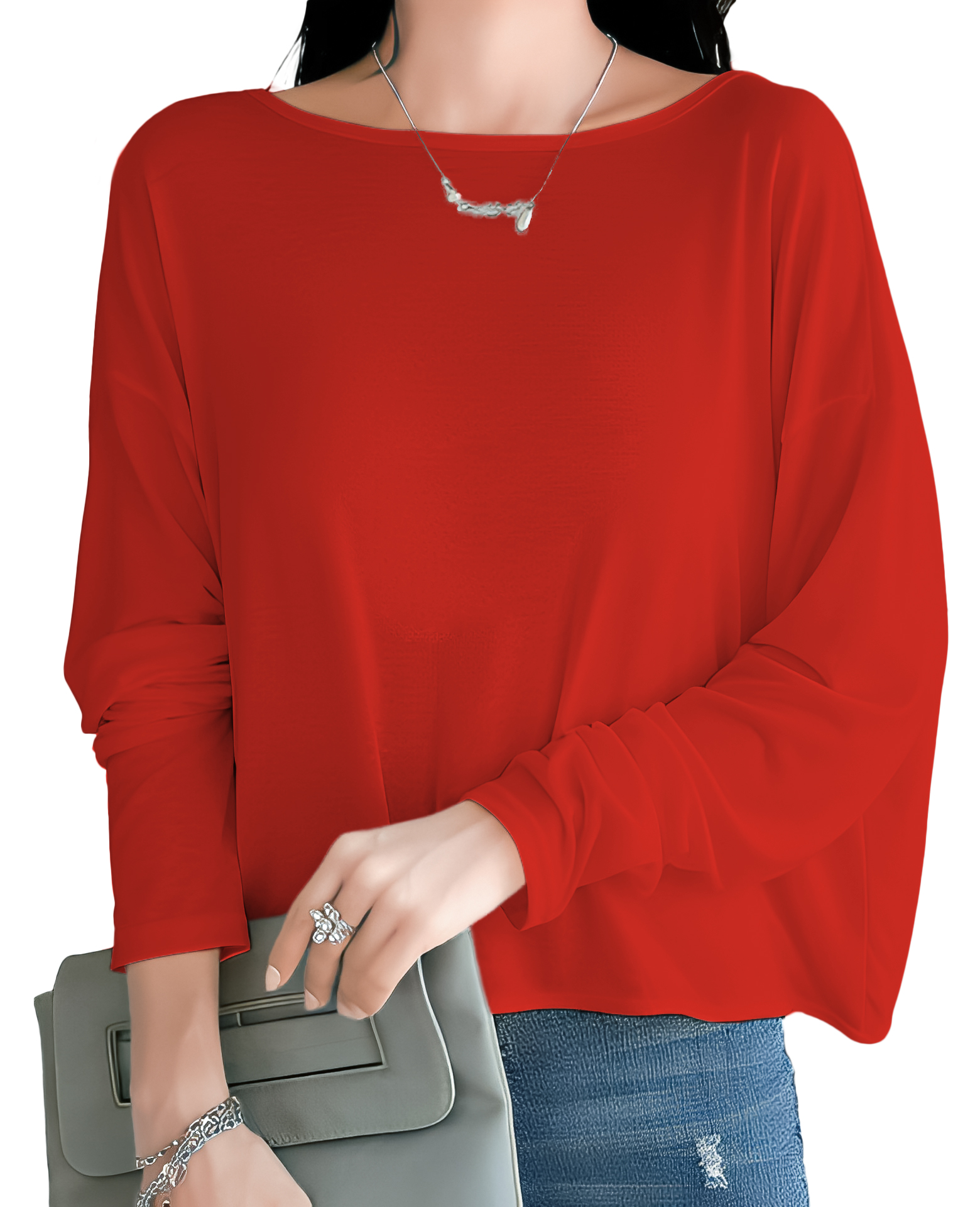 Blusa cuadrada de moda juvenil dama mujer xally 2317 manga larga escote en cruce