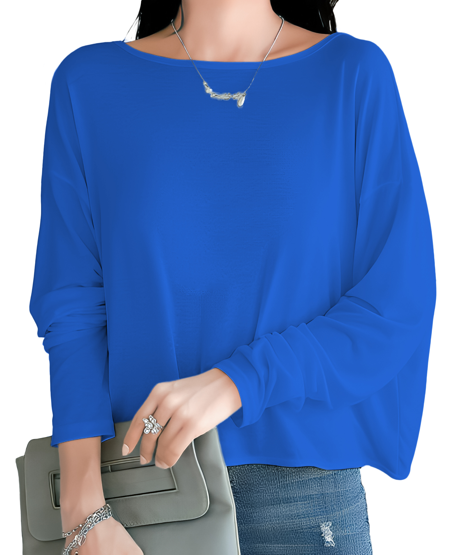 Blusa cuadrada de moda juvenil dama mujer xally 2317 manga larga escote en cruce