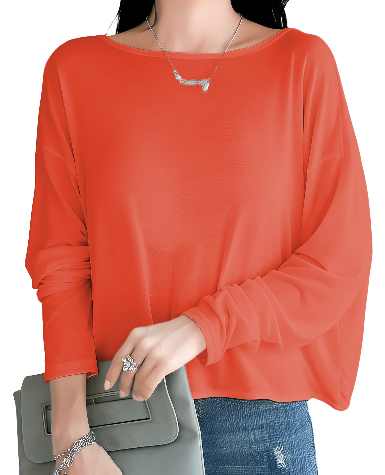 Blusa cuadrada de moda juvenil dama mujer xally 2317 manga larga escote en cruce