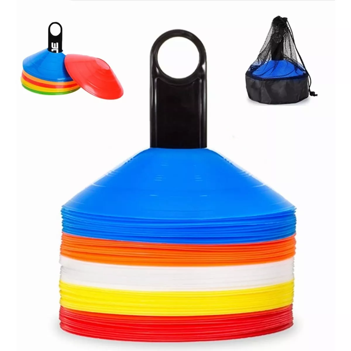 Pack 50 Conos Entrenamiento Futbol Agilidad + Porta Platos