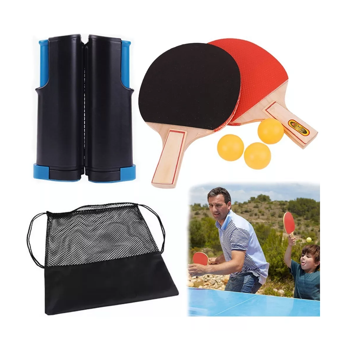  PLOOTA Red de ping pong retráctil con abrazaderas,Reemplazo de  redes de tenis de mesa,Red de ping pong portátil al aire libre para  cualquier accesorio de mesa : Deportes y Actividades al