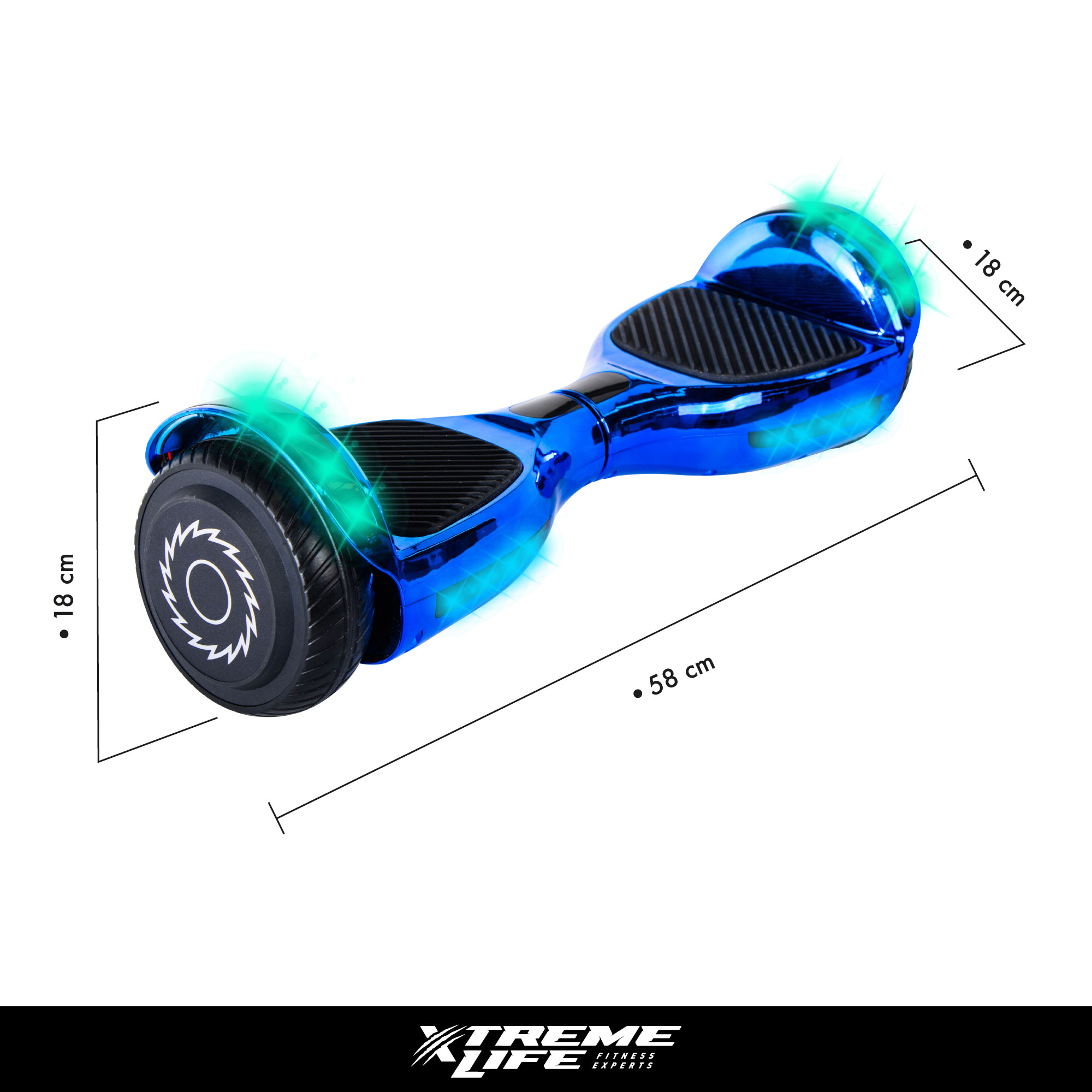 Hoverboard Patineta Electrica Luces Led Luz Premium Azul