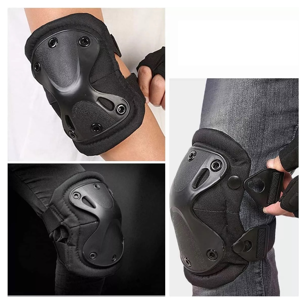 Kit Rodilleras Coderas Tácticas Militar Para Bicicleta Moto