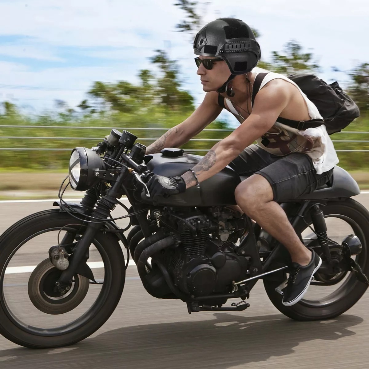 Casco Militar Paintball Táctico Militar-negro