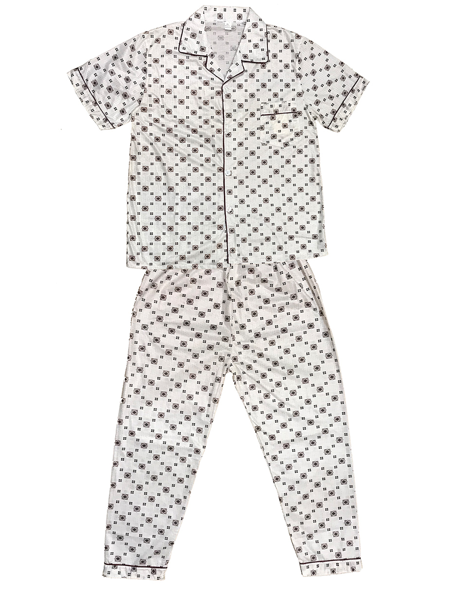 Pijama Franela Hombre Conjunto Camisa Y Pantalón color Rojo.