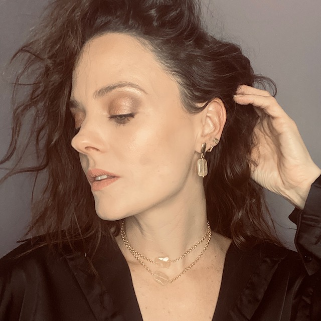 Aretes Cuarzo Rutilado- Baño de oro 18K