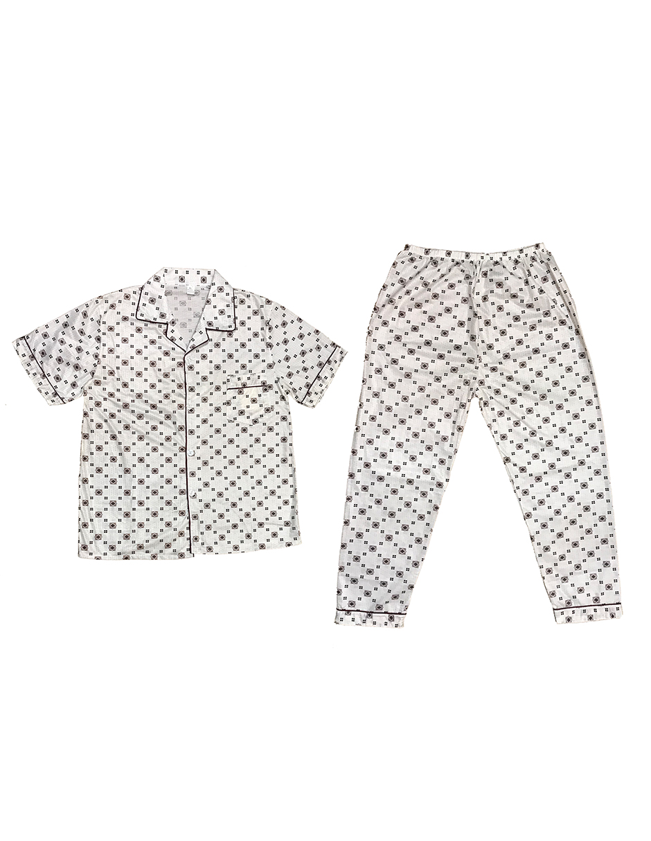 Pijama Franela Hombre Conjunto Camisa Y Pantalón color Rojo.