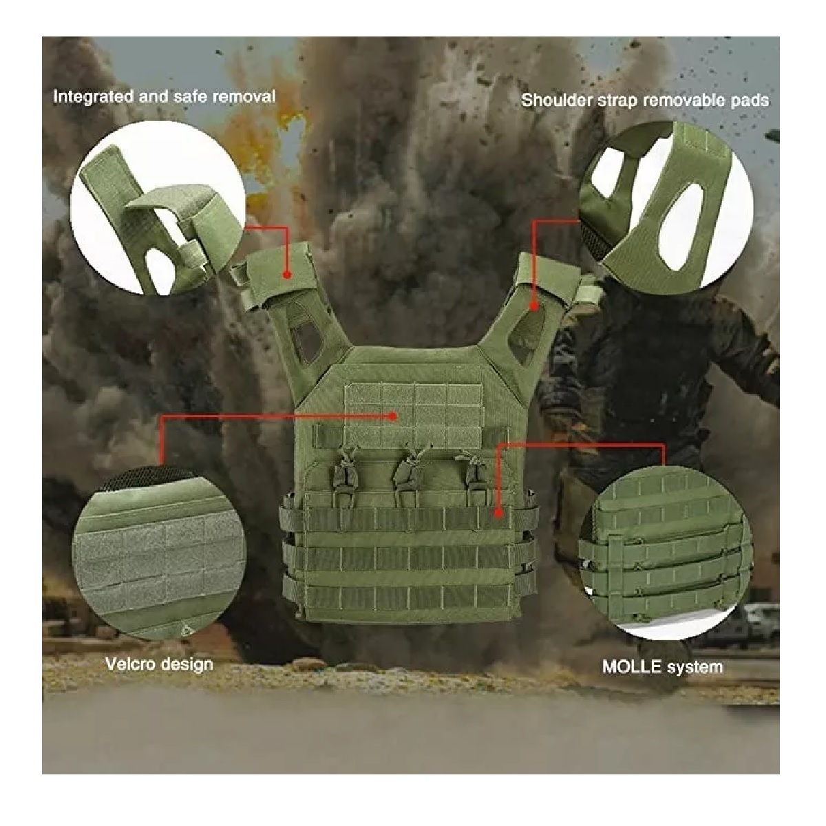 Chaleco Ropa Tactico Militar Paintball Tactica Verde