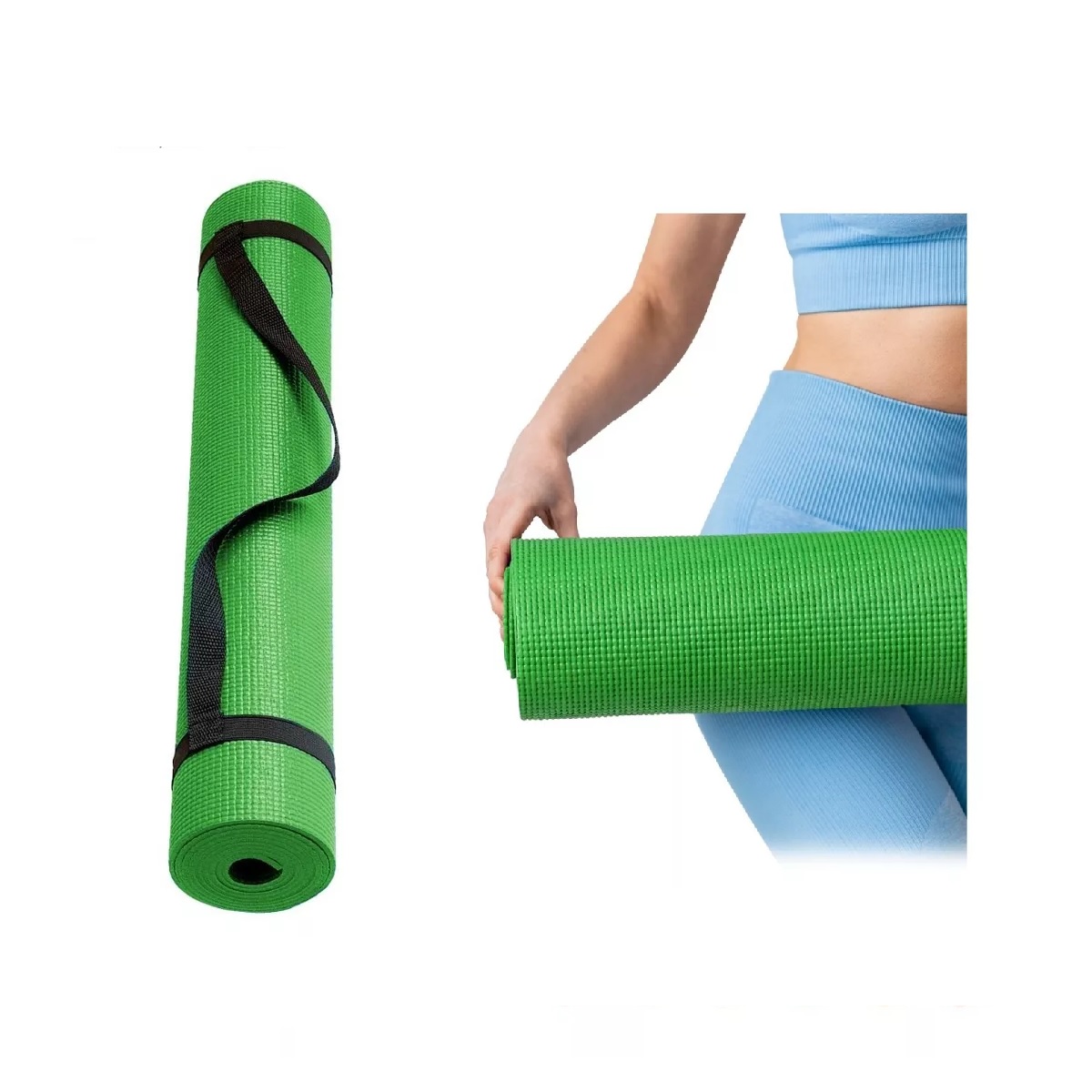 Tapete Portátil Yoga Pilates Fitness Ejercicio Relajación  Verde