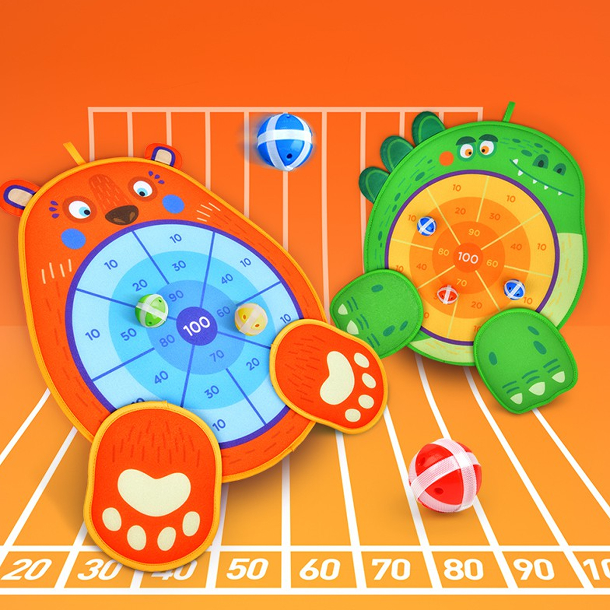 Juego Lanzamiento Dardos Pelotas Velcro Niños Mideer