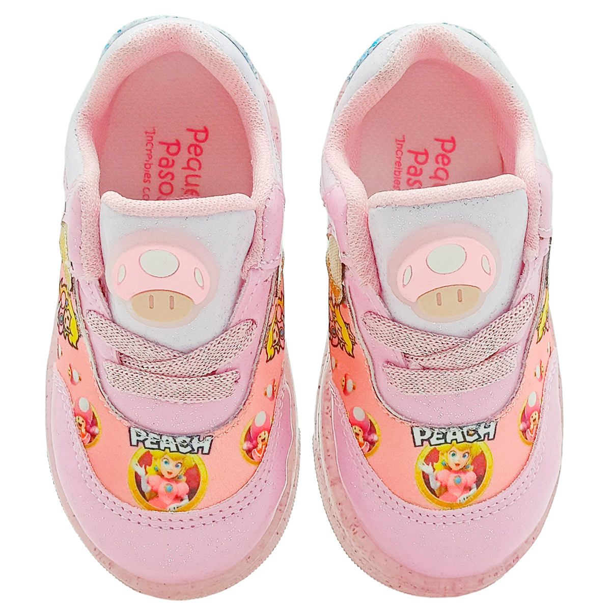 Tenis Con Luces Para Niña Princesa Peach Antiderrapante