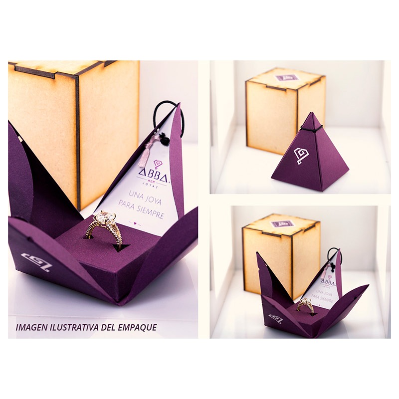 ANILLO DE COMPROMISO ORO 10K AMARILLO CON PIEDRA CAMILA ABBA JOYAS 