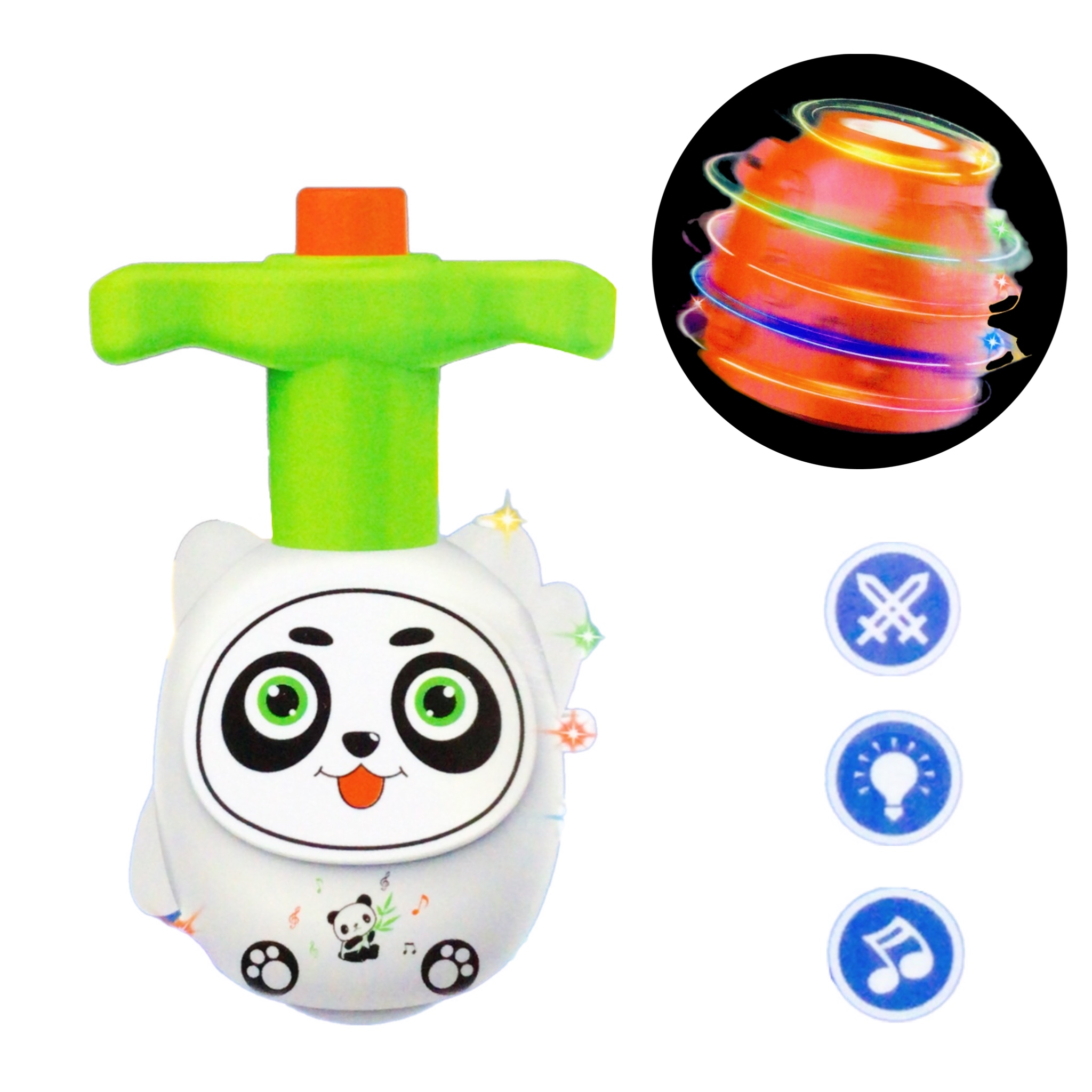 3 Trompo Musical Con Luces Led Y Sonido Juguete Gyro