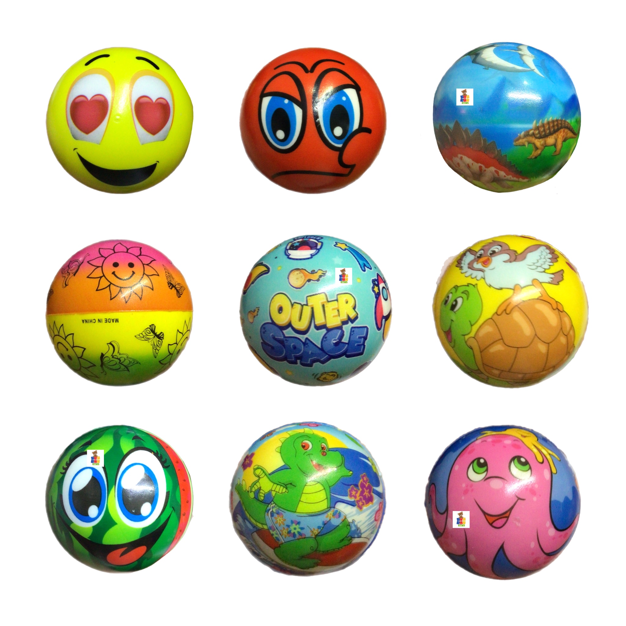 12 Pelota Anti Estrés Varios Modelos Relax Fiesta 6cm