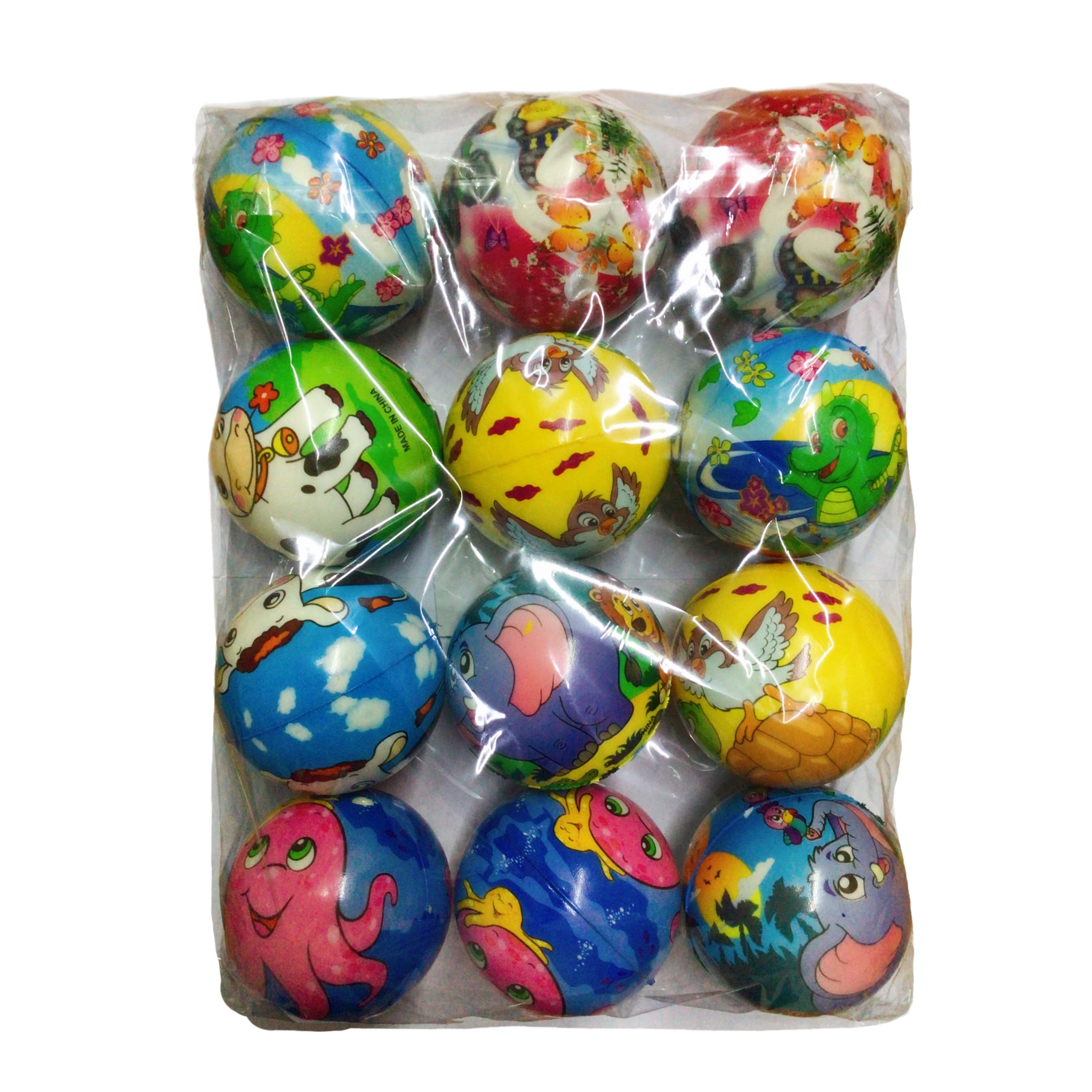 12 Pelota Anti Estrés Varios Modelos Relax Fiesta 6cm