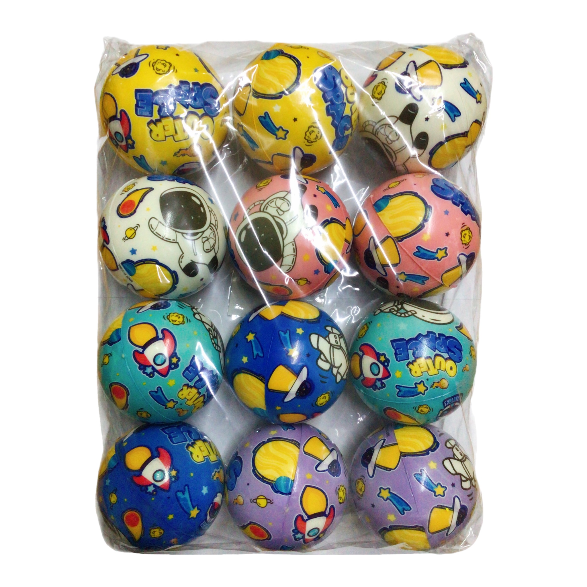 12 Pelota Anti Estrés Varios Modelos Relax Fiesta 6cm