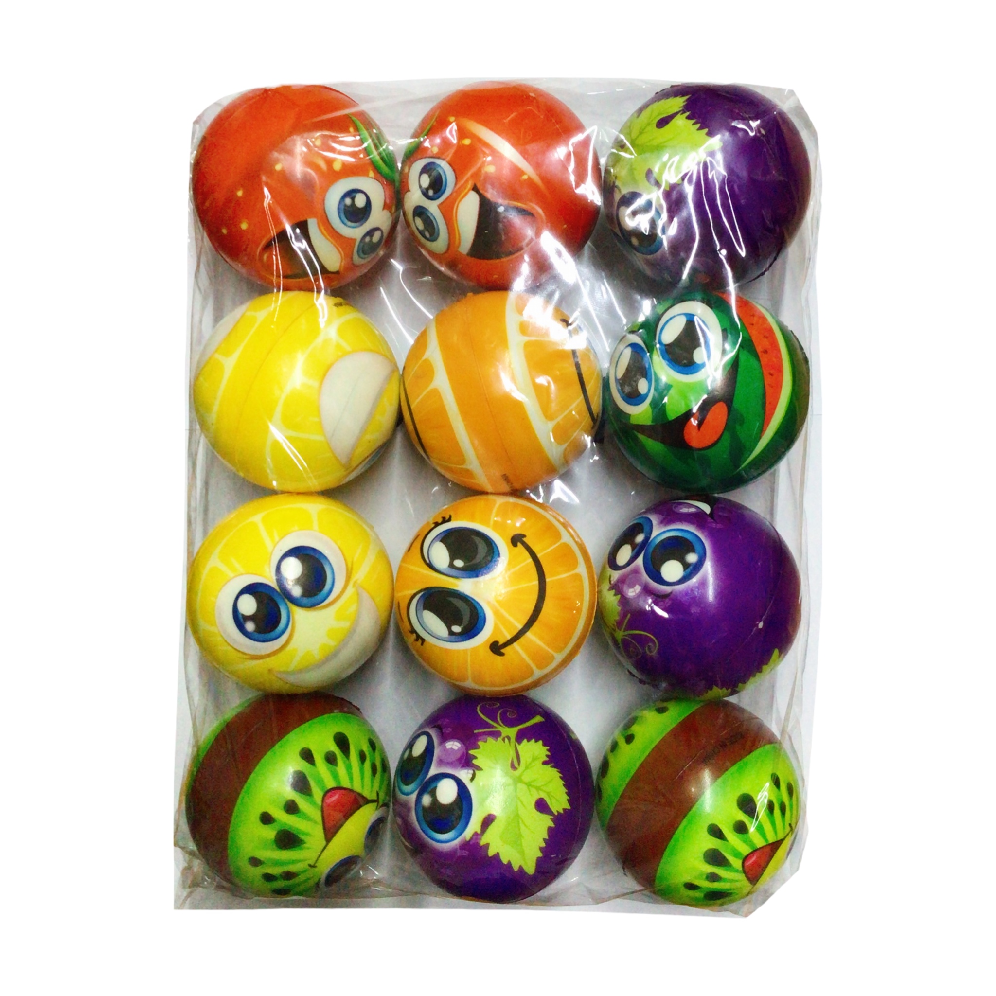 12 Pelota Anti Estrés Varios Modelos Relax Fiesta 6cm