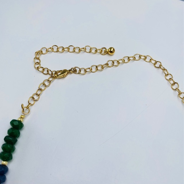 Collar Gargantilla Piedra Jade- Baño de oro 18K- Piedras naturales- Collar dorado