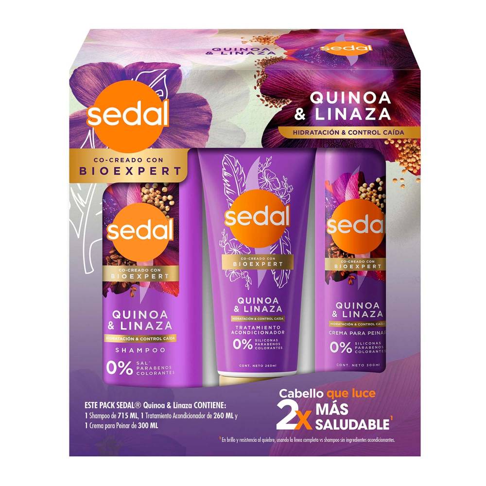 Sedal Bioexpert Shampoo, Acondicionador y Crema Para Peinar, Kit 3 Piezas