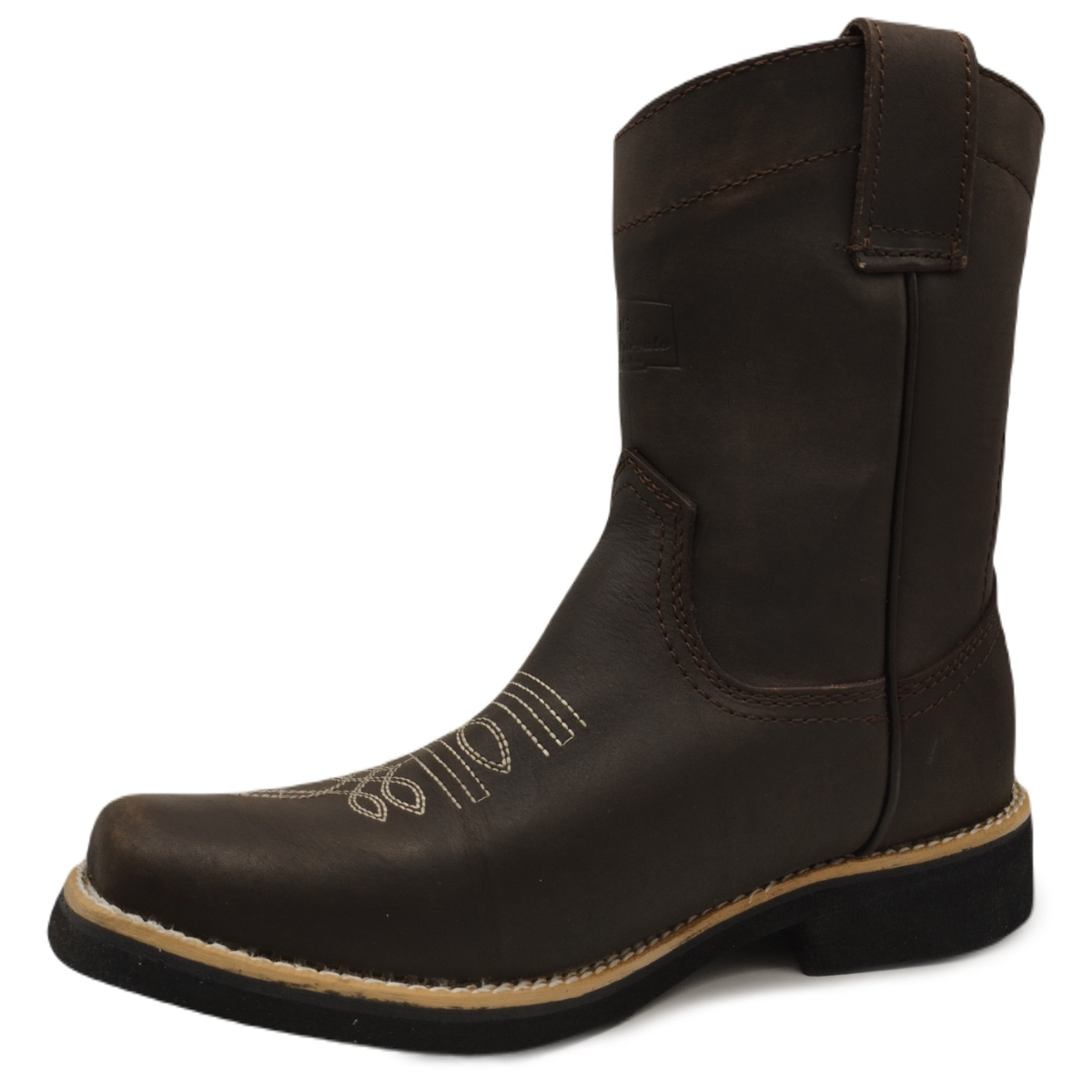 Botas Altas de Piel Cosidas Bordadas estilo Vaquero o Trabajo 9035