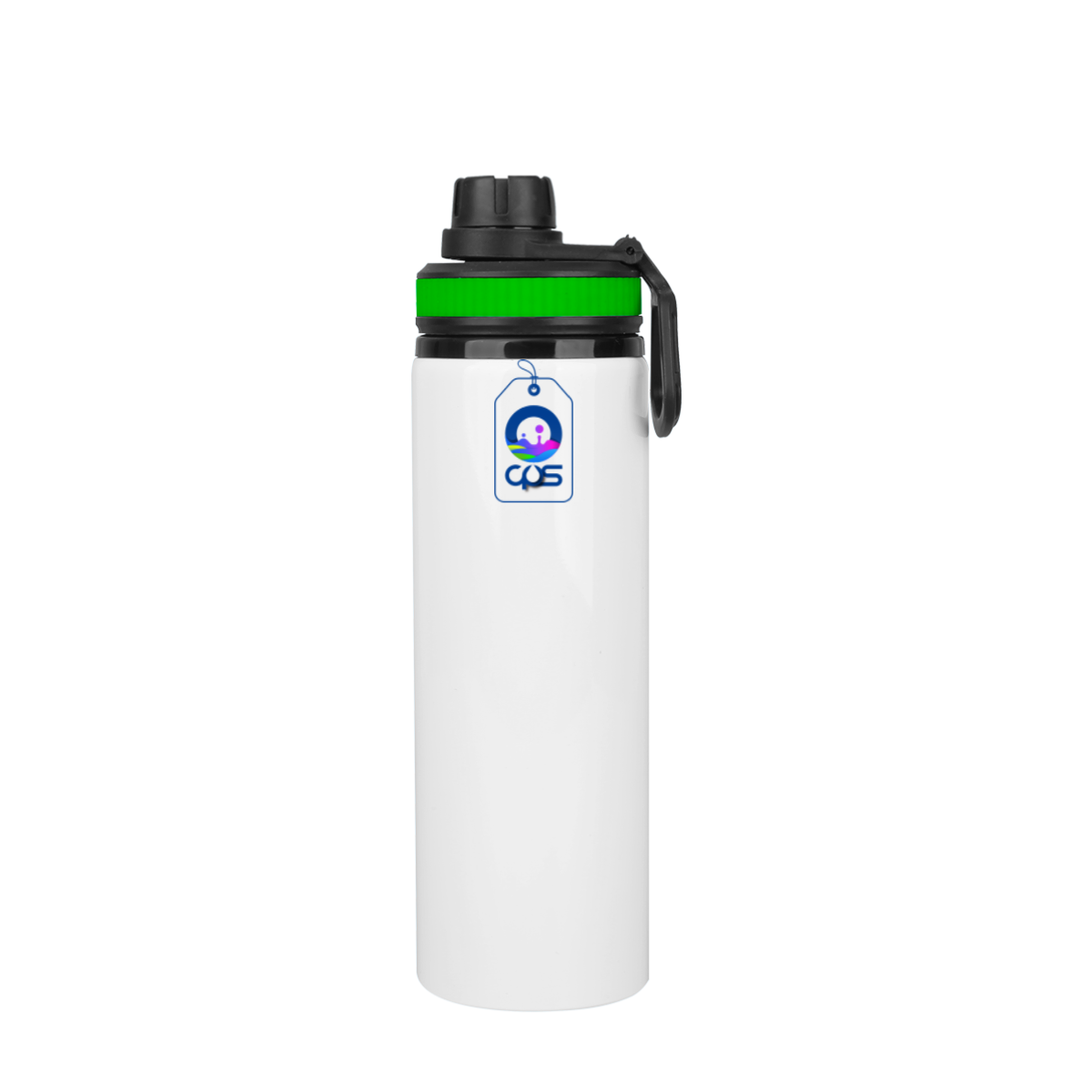 Botella deportiva de 750 ml. para sublimación con aro de color (10 piezas)..