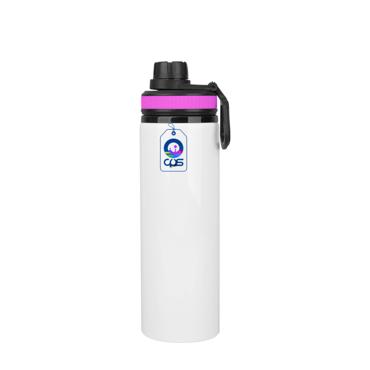 Botella deportiva de 750 ml. para sublimación con aro de color (10 piezas)..