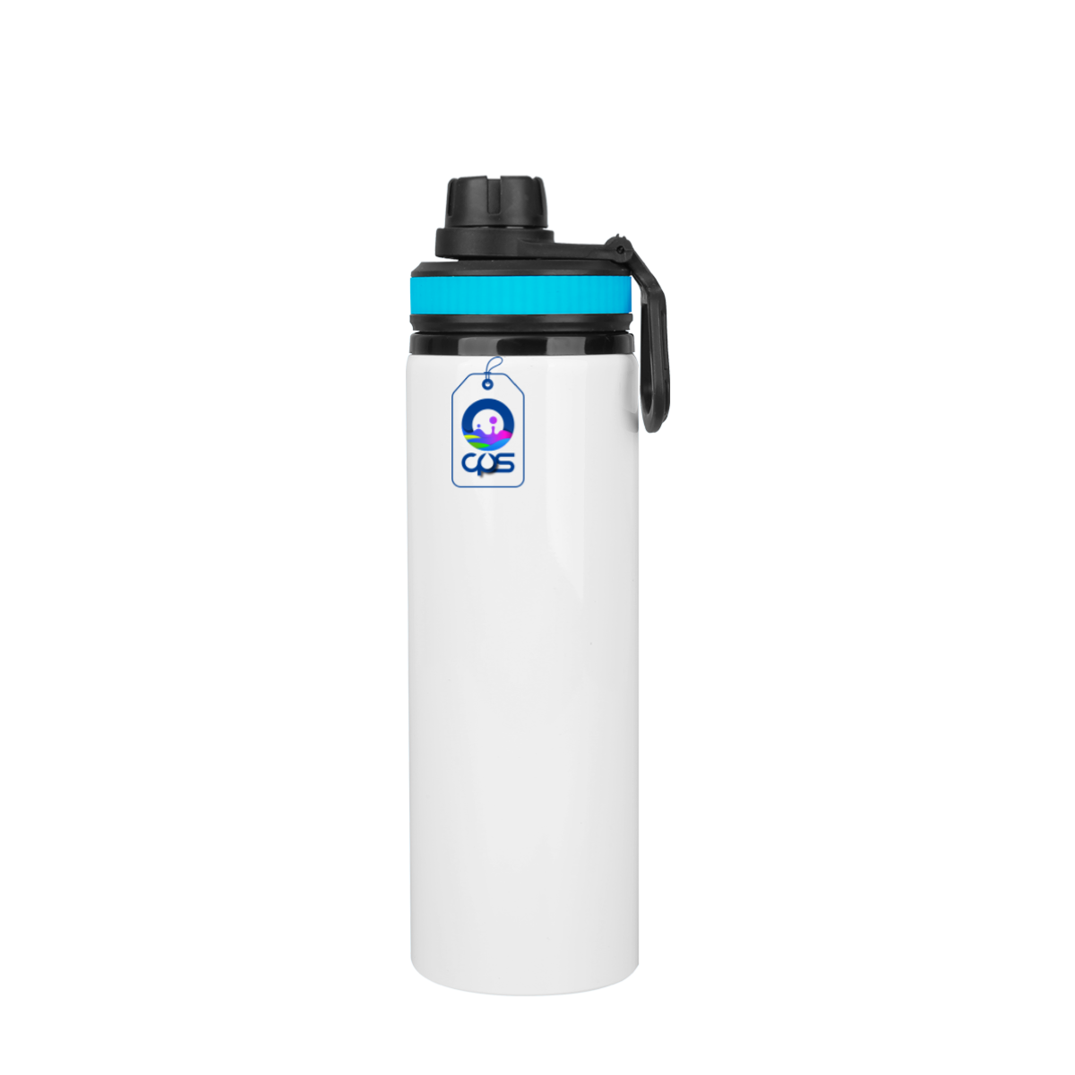 Botella deportiva de 750 ml. para sublimación con aro de color (10 piezas)..