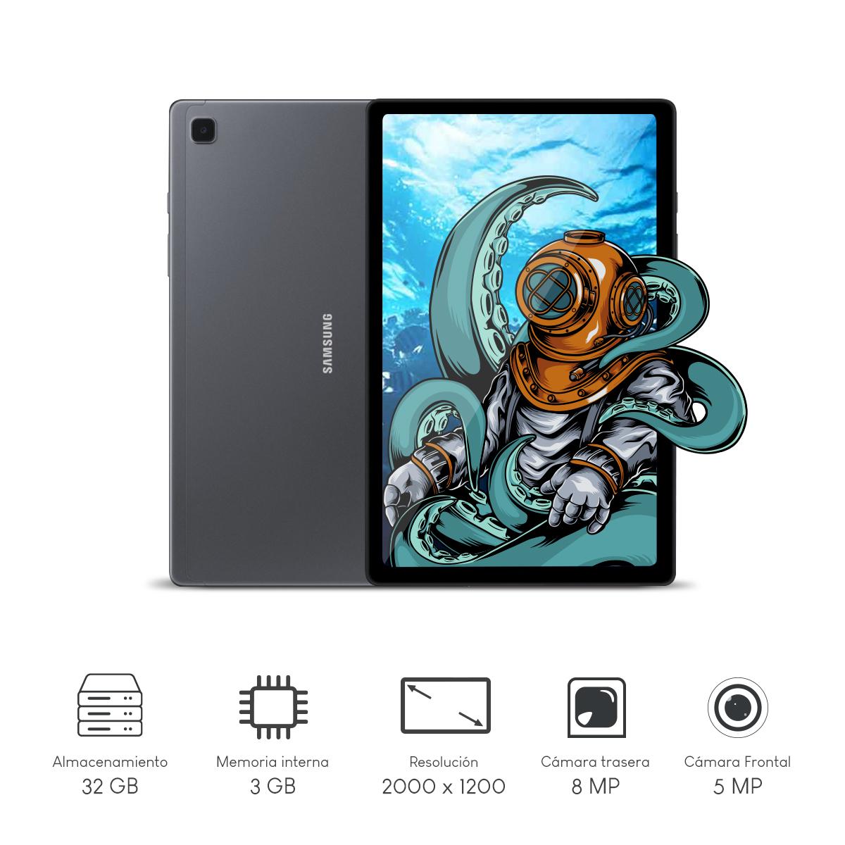 Tablet Samsung Galaxy Tab A7 Lite 32gb 3gb gris