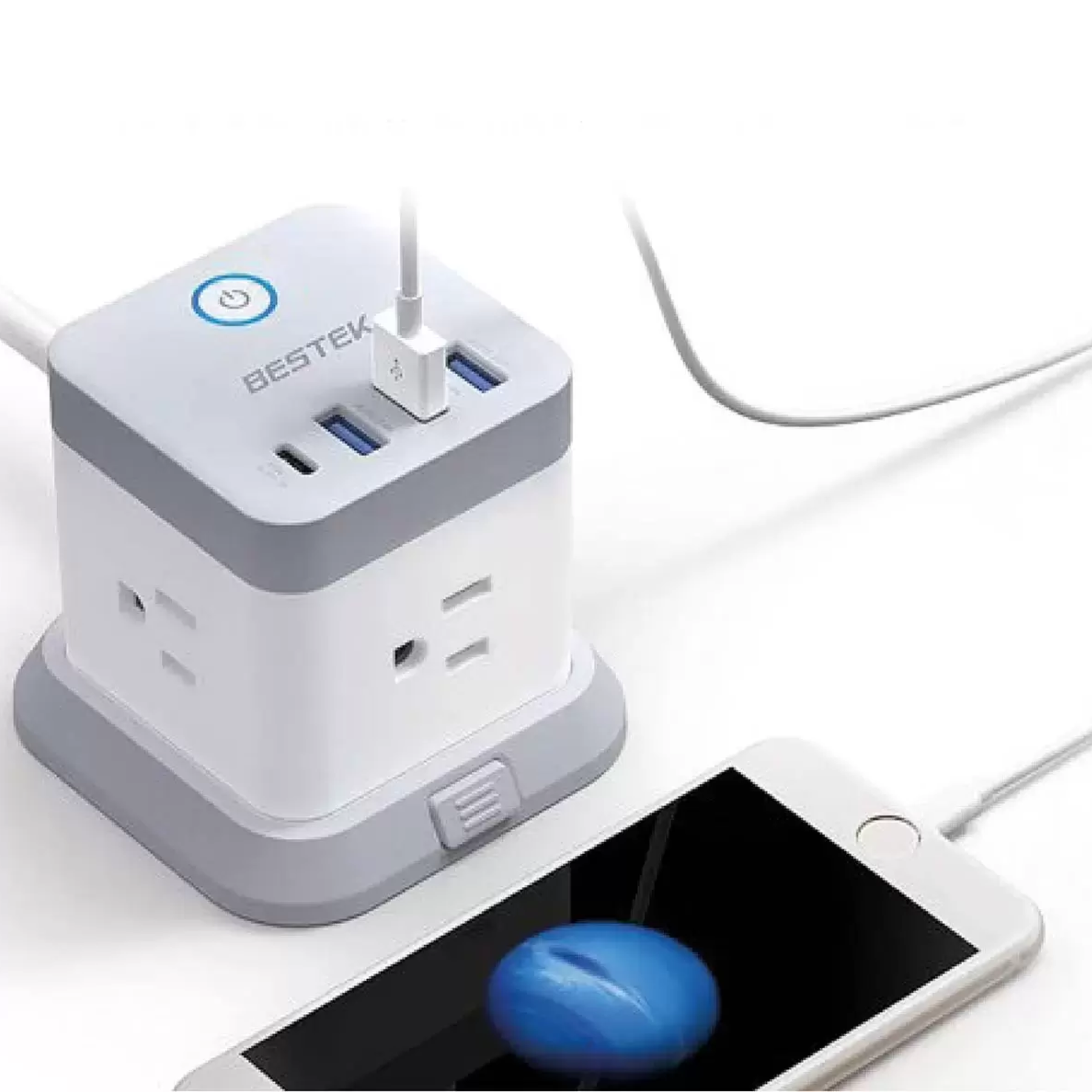 Supresor de picos bestek  con wi-fi y alimentación usb, mrj3013