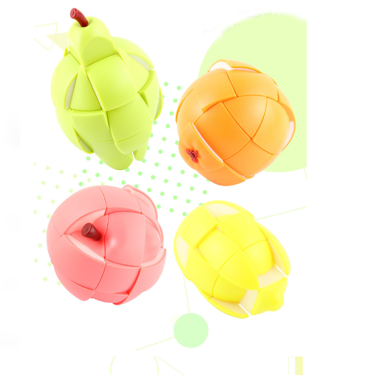 4 Cubos Rubik Mágicos Fanxin Colección Frutas