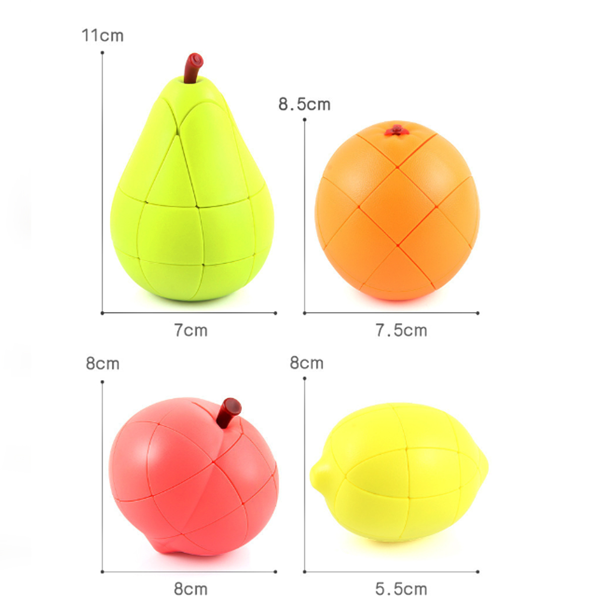 4 Cubos Rubik Mágicos Fanxin Colección Frutas