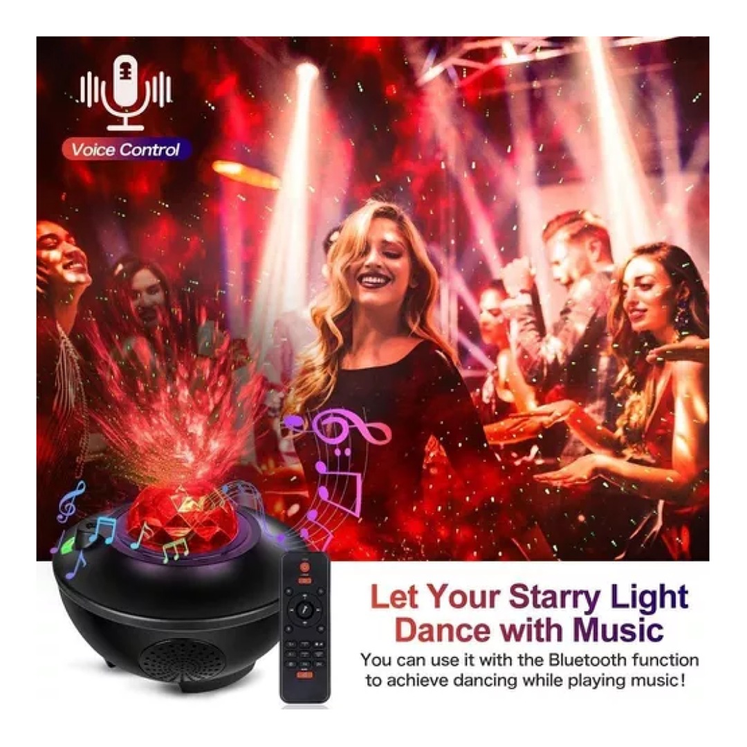 Proyector De Luz Galaxia Led Lampara Mesa Música Bluetooth