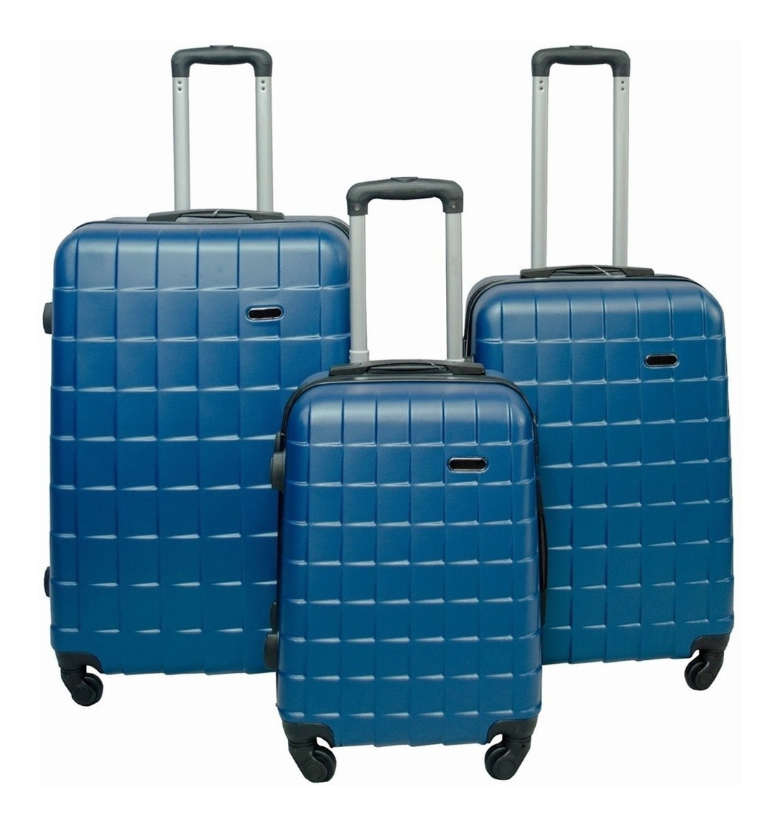 Set 3 Maletas Azul Rigida con Ruedas 360° Viaje Vacaciones Maleta Ligera