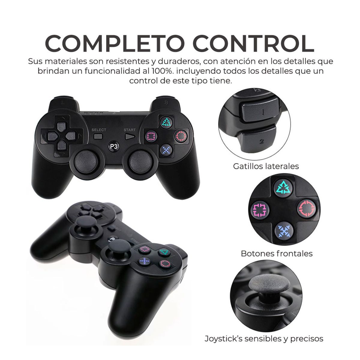 Control Genérico Inalámbrico color Negro Compatible con Ps3   