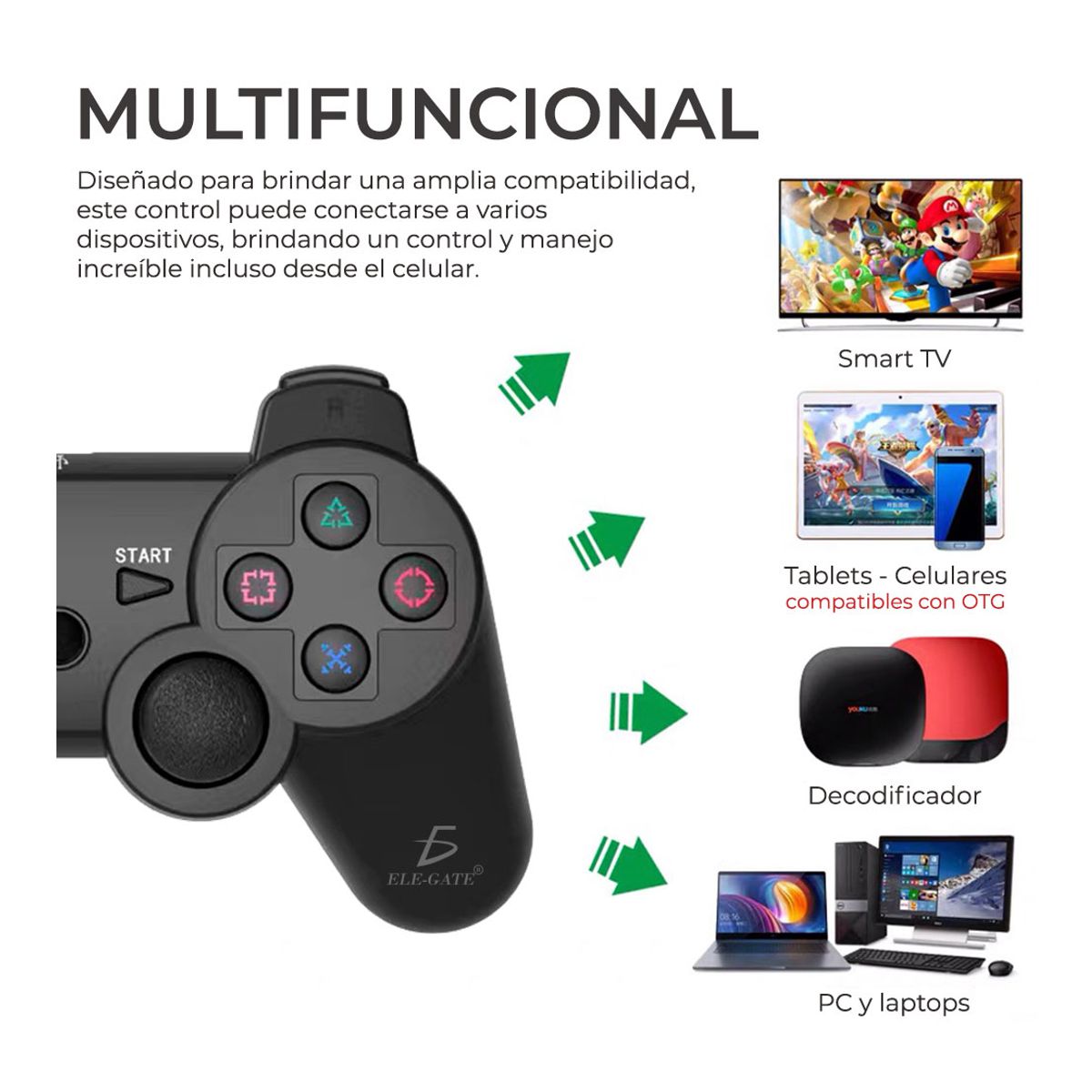 Control Genérico Inalámbrico color Negro Compatible con Ps3   