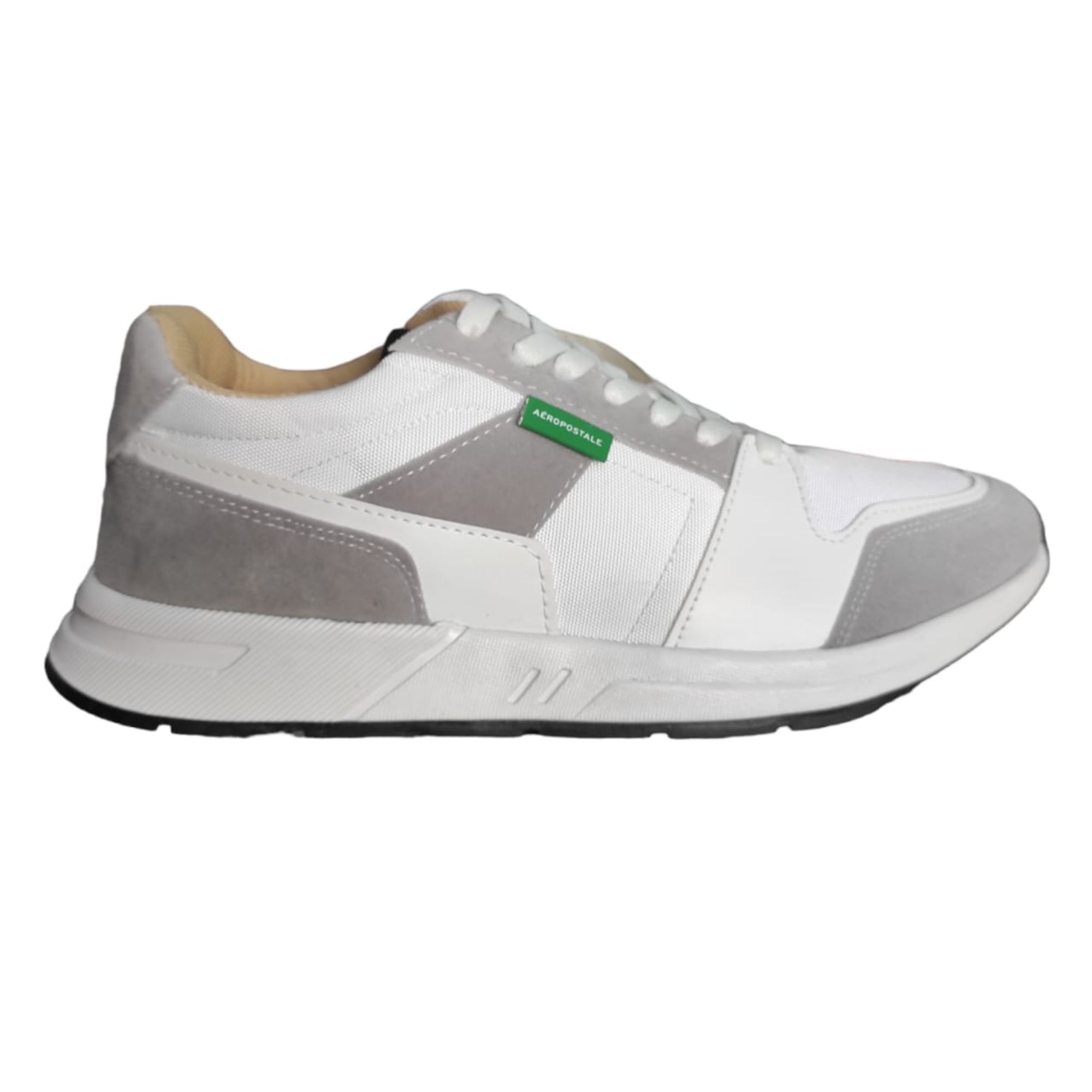 Tenis Aeropostale Deportivo Casual Leighton Blanco con Gris Hombre Originales 22201072LB